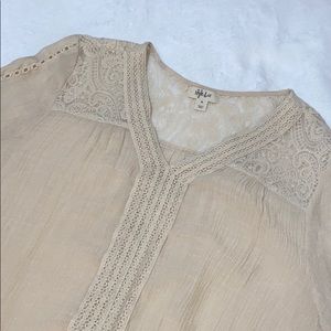 Style & Co Beige Blouse